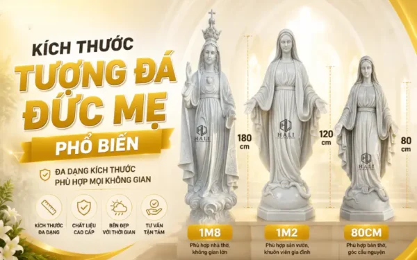 Kích Thước Tượng Đá Đức Mẹ Phổ Biến